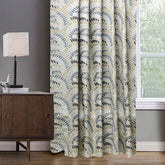 Leaving Blue Floral Cotton Embroidery Curtain Panels