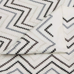 Charcoal Gray Cotton Embroidered Diamonds Curtain Panels