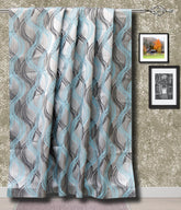 Aqua Stripes Jacquard Weave Curtain Panels, Swirl Curtains