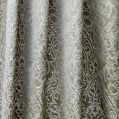 Damask Ornate Embroidered Polyester Weaved Curtain Panels