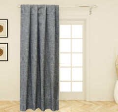 Gray Ancient Damask Jacquard Weave Curtain Panels