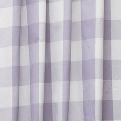 Light Purple N Ivory Gingham Checks Cotton Curtain Panels