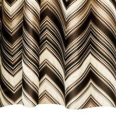 Brown Chevron Geometric Jacquard Weave Curtain Panels