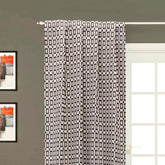 Brown Blocks Jacquard Velvet Geometric Curtain Panels