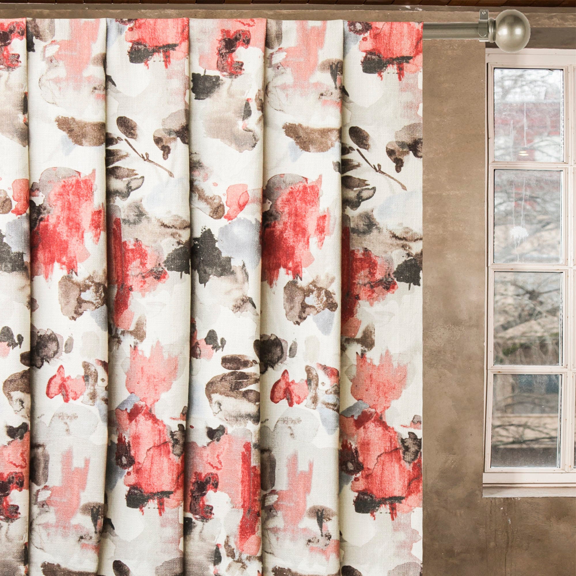 Flower Garden Digital Printed Cotton Linen Curtain Panels