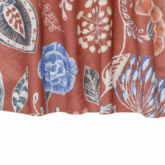 Lovely Peacocks Rust Bird Printed Cotton Curtain Panels