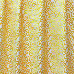 Mimosa Yellow Scrolls Burnout Velvet Curtain Panels