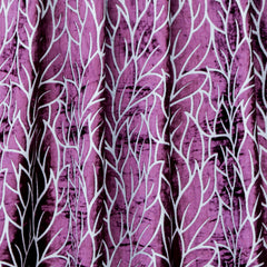 Purple Leaves Burnout Velvet Curtain Panels