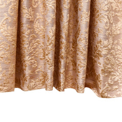 Peach Damask Burnout Velvet Curtain Panels