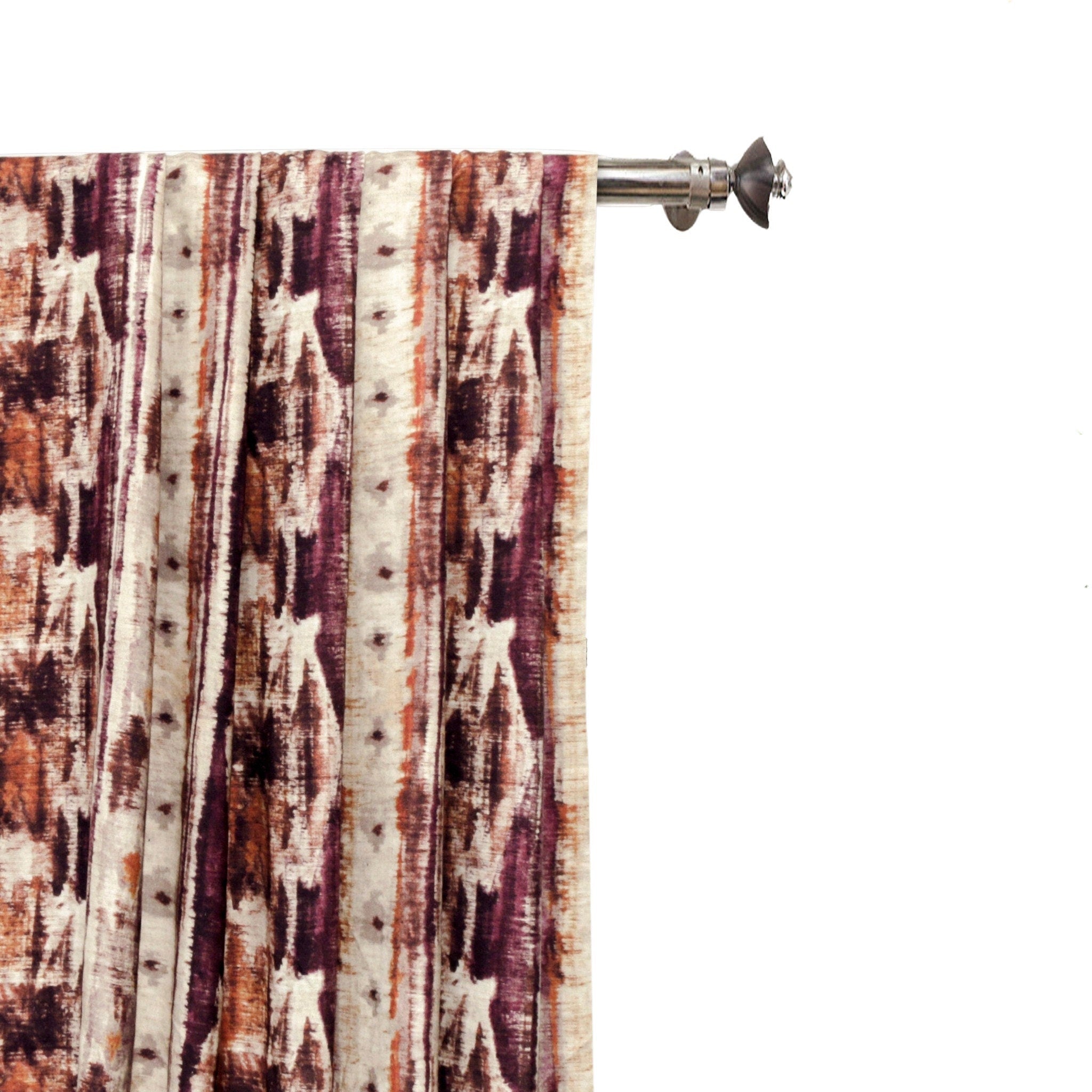 Kilim Turkish Pink, Orange Printed Cotton Curtain Panels