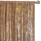 Brown Gold Foil Printed Velvet Textured Curtain Panels