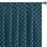 Navy Blue Moroccan Cotton Embroidered Curtain Panels