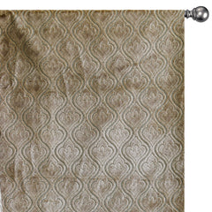 Pearl Beige Damask Jacquard Velvet Curtain Panels