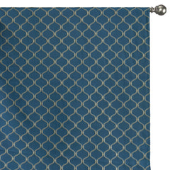 Navy Blue Moroccan Cotton Embroidered Curtain Panels