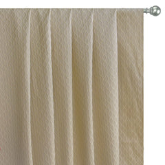 Beige Diamonds Geometric Viscose Embroidered Curtain Panels