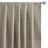Pearl Beige Floral Polyester Viscose Woven Curtain Panels