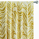 Chartreuse Waves Polyester Cotton Woven Curtain Panels