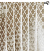 Geometric Diamonds Beige Jacquard Cut Velvet Curtain Panels
