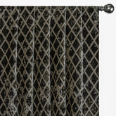 Geometric Diamonds Charcoal Jacquard Velvet Curtain Panels