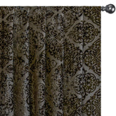 Charcoal Grey Damask Jacquard Velvet Curtain Panels