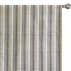 Grey, Teal Stripes Jacquard Chenille Velvet Curtain Panels