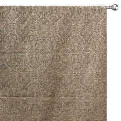 Beige Damask With Copper Lurex Zari Woven Curtain Panels
