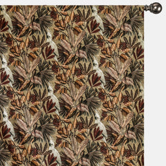 Beige, Brown Cockatoo Cotton Spun Printed Curtain Panels