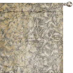 Beige Mosaic Foil Velvet Printed Textured Curtain Panels