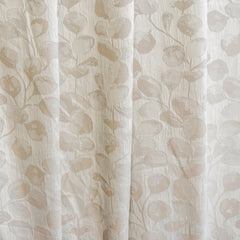 Beige Petals Jacquard Weave Curtain Panels