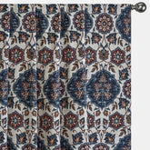 Blue Mandala Printed Velvet Arabic Geometric Curtain Panels