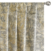 Beige Mosaic Foil Velvet Printed Textured Curtain Panels