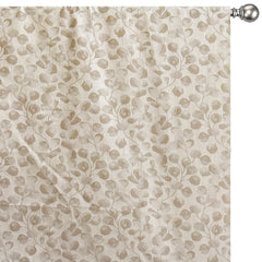 Beige Petals Jacquard Weave Curtain Panels