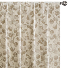 Beige Petals Jacquard Weave Curtain Panels