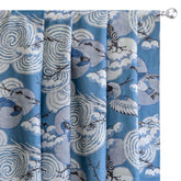 Birds In Blue Sky Printed Cotton Curtain Panels