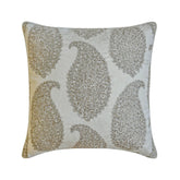 Paisley Silver Queen Throw Pillow Cover