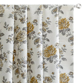 Mustard Yellow Flowers Jacquard Embroidery Curtain Panels