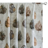 Vintage Leaves Gray Digital Printed Polyester Curtain Panels