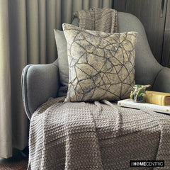 Shining Shards - Silver Velvet Throw Pillow Cover