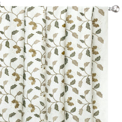 Floral Nursery Ivory Cotton Embroidery Curtain Panels
