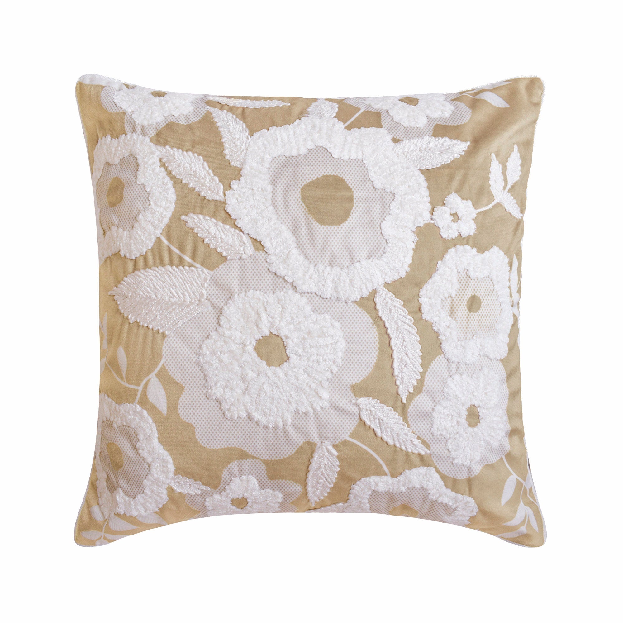 Snowy Blossoms Throw Pillow Cover