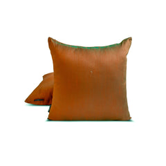 Rust Green Luxury - Rust & Green Art Silk Throw Pillow Cover Pack of 2