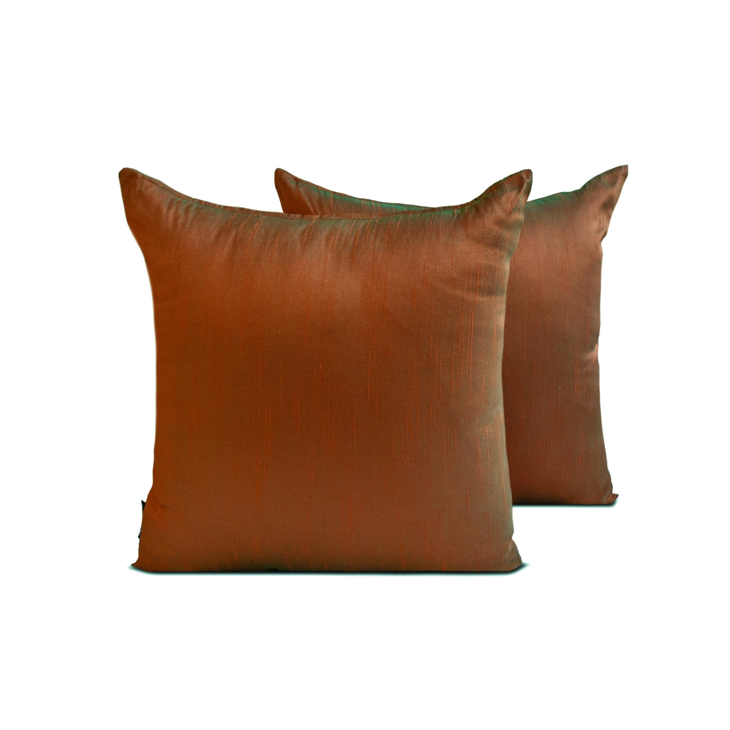 Rust Green Luxury Throw Pillow Cover