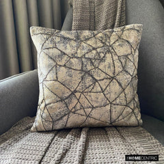 Shining Shards - Silver Velvet Throw Pillow Cover