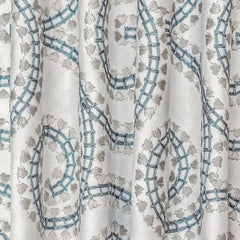 Spirals N Scrolls Ivory Cotton Embroidery Curtain Panels