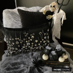 Kristy - Black Silk Decorative Lumbar Pillow Cover