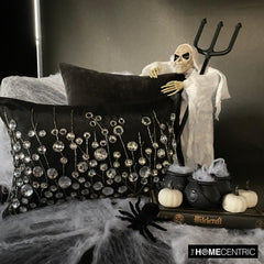 Kristy - Black Silk Decorative Lumbar Pillow Cover