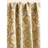 Yellow N Gray Scrolls Jacquard Weave Curtain Panels