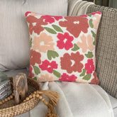 Pink Peony - Pink Cotton Throw Pillow Cover