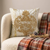 Gold Velvet Decorative Throw Pillow Cover - Shimmer Ornament
