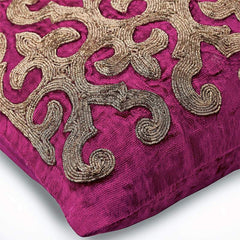 Flaming Fuchsia - Pink Velvet Throw Pillow Cover